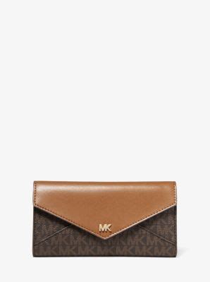 michael michael kors large logo and leather envelope wallet|michel Kors long men's wallet.